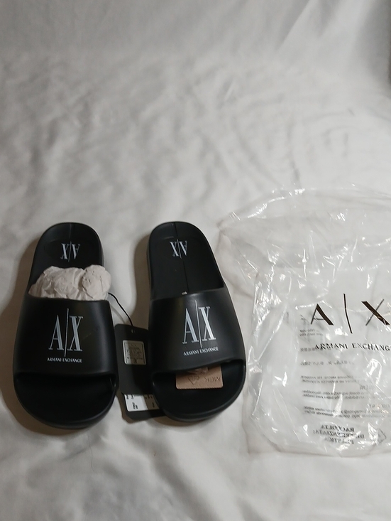 Armani Exchange Other - Armani Exchange Black Logo Slide Sandals